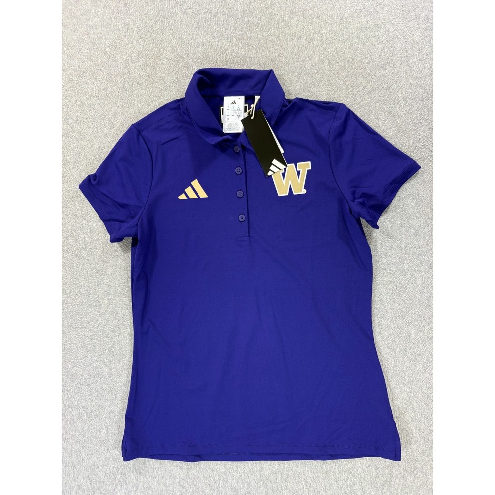 NWT Washington Huskies Adidas Screened Logo Campus Polo Shirt (Women's Small)